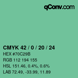 Código de color: CMYK 42 / 0 / 20 / 24 | qconv.com