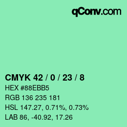 Color code: CMYK 42 / 0 / 23 / 8 | qconv.com