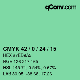 Color code: CMYK 42 / 0 / 24 / 15 | qconv.com