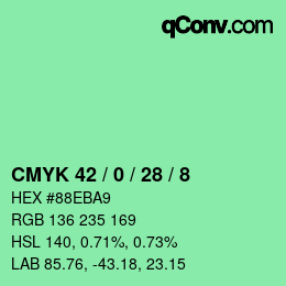 Color code: CMYK 42 / 0 / 28 / 8 | qconv.com