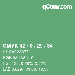 Código de color: CMYK 42 / 0 / 29 / 34 | qconv.com