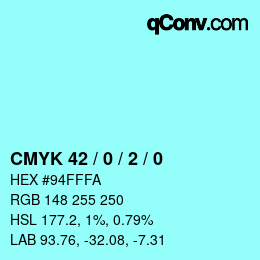 Color code: CMYK 42 / 0 / 2 / 0 | qconv.com