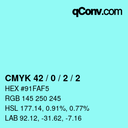 Color code: CMYK 42 / 0 / 2 / 2 | qconv.com