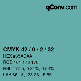Color code: CMYK 42 / 0 / 2 / 32 | qconv.com