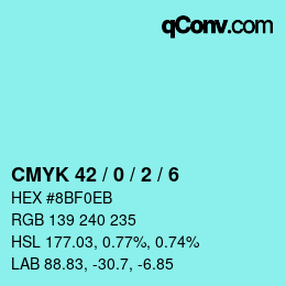 Color code: CMYK 42 / 0 / 2 / 6 | qconv.com