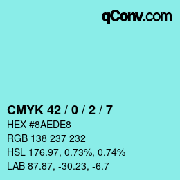Color code: CMYK 42 / 0 / 2 / 7 | qconv.com