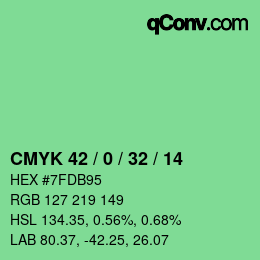 Color code: CMYK 42 / 0 / 32 / 14 | qconv.com