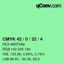 Color code: CMYK 42 / 0 / 32 / 4 | qconv.com