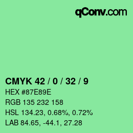 Color code: CMYK 42 / 0 / 32 / 9 | qconv.com