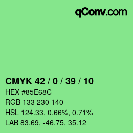 Color code: CMYK 42 / 0 / 39 / 10 | qconv.com
