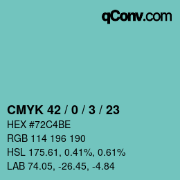 Color code: CMYK 42 / 0 / 3 / 23 | qconv.com