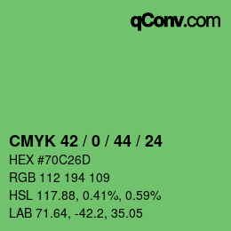 Código de color: CMYK 42 / 0 / 44 / 24 | qconv.com