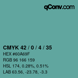 Color code: CMYK 42 / 0 / 4 / 35 | qconv.com