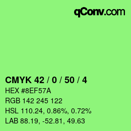 颜色代码: CMYK 42 / 0 / 50 / 4 | qconv.com