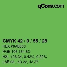 Código de color: CMYK 42 / 0 / 55 / 28 | qconv.com