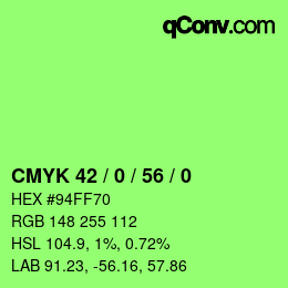 颜色代码: CMYK 42 / 0 / 56 / 0 | qconv.com