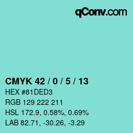 Código de color: CMYK 42 / 0 / 5 / 13 | qconv.com