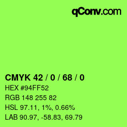 Color code: CMYK 42 / 0 / 68 / 0 | qconv.com
