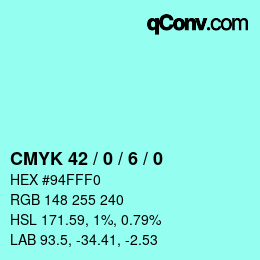 Color code: CMYK 42 / 0 / 6 / 0 | qconv.com