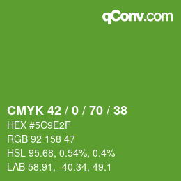 颜色代码: CMYK 42 / 0 / 70 / 38 | qconv.com