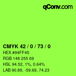 Color code: CMYK 42 / 0 / 73 / 0 | qconv.com