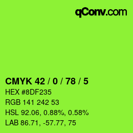 Código de color: CMYK 42 / 0 / 78 / 5 | qconv.com