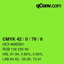 Color code: CMYK 42 / 0 / 79 / 8 | qconv.com