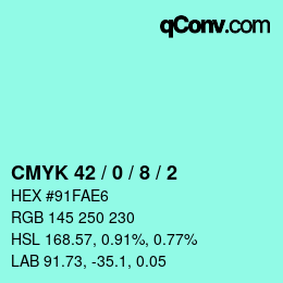 Color code: CMYK 42 / 0 / 8 / 2 | qconv.com