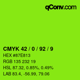 Color code: CMYK 42 / 0 / 92 / 9 | qconv.com