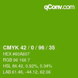 Color code: CMYK 42 / 0 / 96 / 35 | qconv.com