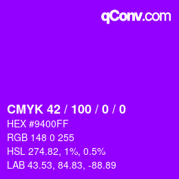 Código de color: CMYK 42 / 100 / 0 / 0 | qconv.com