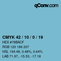 Color code: CMYK 42 / 10 / 0 / 19 | qconv.com