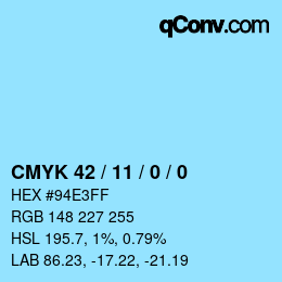 Color code: CMYK 42 / 11 / 0 / 0 | qconv.com