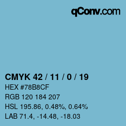 Color code: CMYK 42 / 11 / 0 / 19 | qconv.com