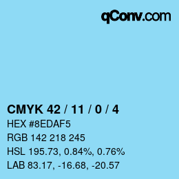 カラーコード: CMYK 42 / 11 / 0 / 4 | qconv.com