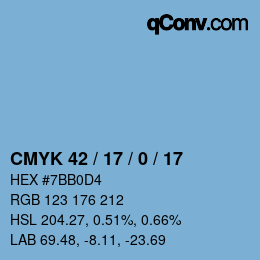 Color code: CMYK 42 / 17 / 0 / 17 | qconv.com