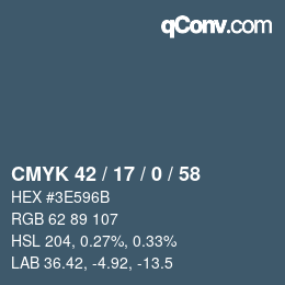Código de color: CMYK 42 / 17 / 0 / 58 | qconv.com