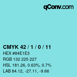 Color code: CMYK 42 / 1 / 0 / 11 | qconv.com