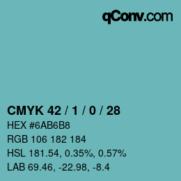 Color code: CMYK 42 / 1 / 0 / 28 | qconv.com