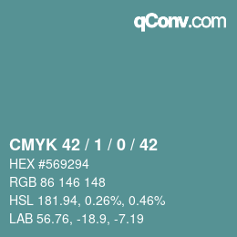 Color code: CMYK 42 / 1 / 0 / 42 | qconv.com