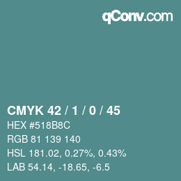 Color code: CMYK 42 / 1 / 0 / 45 | qconv.com
