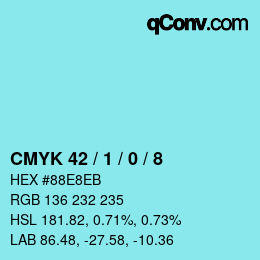 カラーコード: CMYK 42 / 1 / 0 / 8 | qconv.com