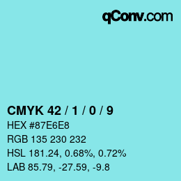 Color code: CMYK 42 / 1 / 0 / 9 | qconv.com