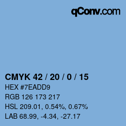 颜色代码: CMYK 42 / 20 / 0 / 15 | qconv.com