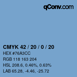 Color code: CMYK 42 / 20 / 0 / 20 | qconv.com