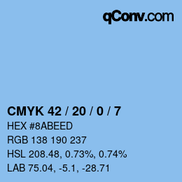 Color code: CMYK 42 / 20 / 0 / 7 | qconv.com