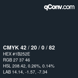 Color code: CMYK 42 / 20 / 0 / 82 | qconv.com