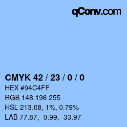 Code couleur: CMYK 42 / 23 / 0 / 0 | qconv.com