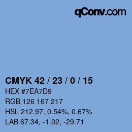 Color code: CMYK 42 / 23 / 0 / 15 | qconv.com