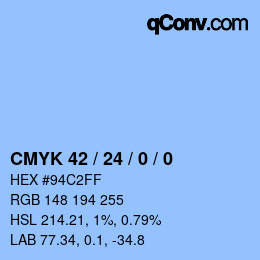 颜色代码: CMYK 42 / 24 / 0 / 0 | qconv.com